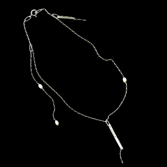 Handmade 925 sterling silver chain necklace with cultured pearls | KILLA
