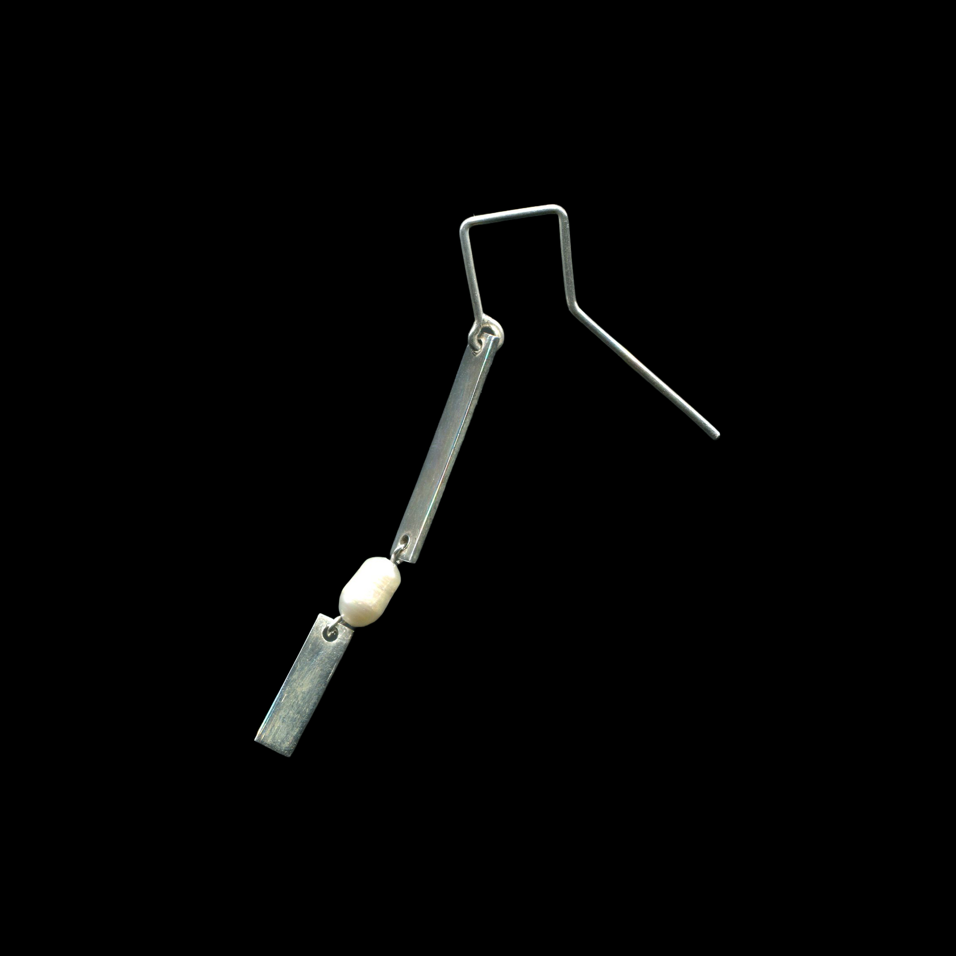 925 sterling silver hand-pierced earrings with cultured pearls artisan made | KILLA