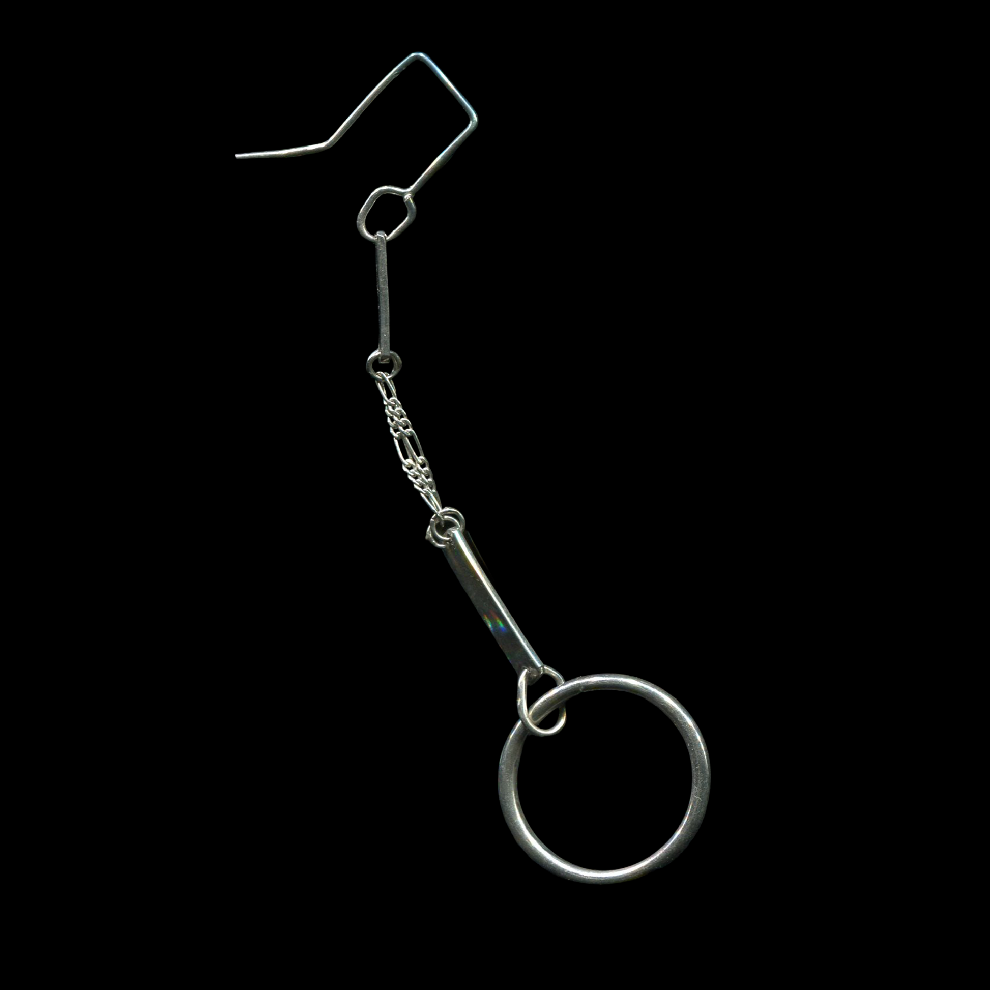 Hand-pierced 925 sterling silver sculptural dangle earring | KILLA