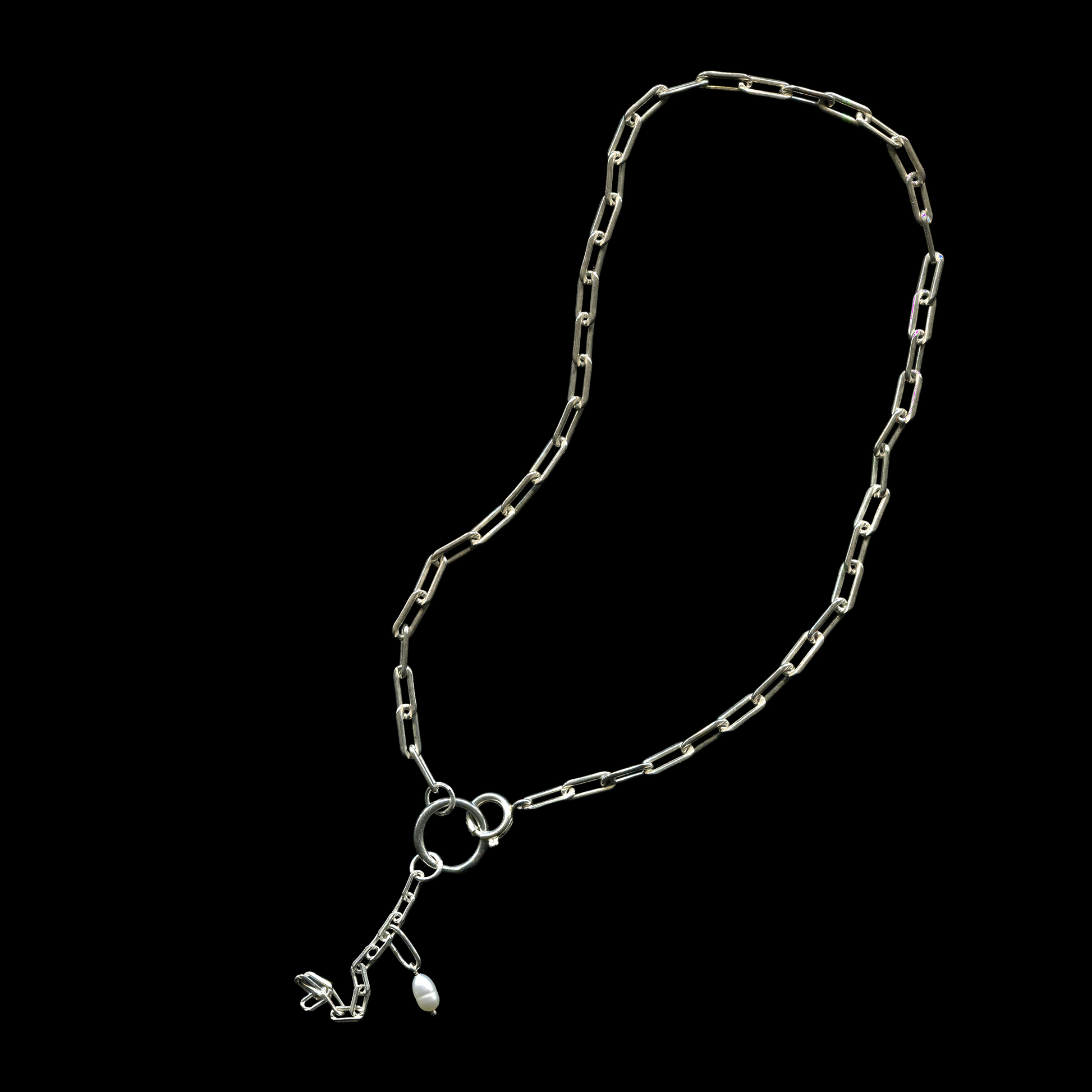 925 sterling silver Y-chain necklace with cultured pearls artisan jewelry | KILLA
