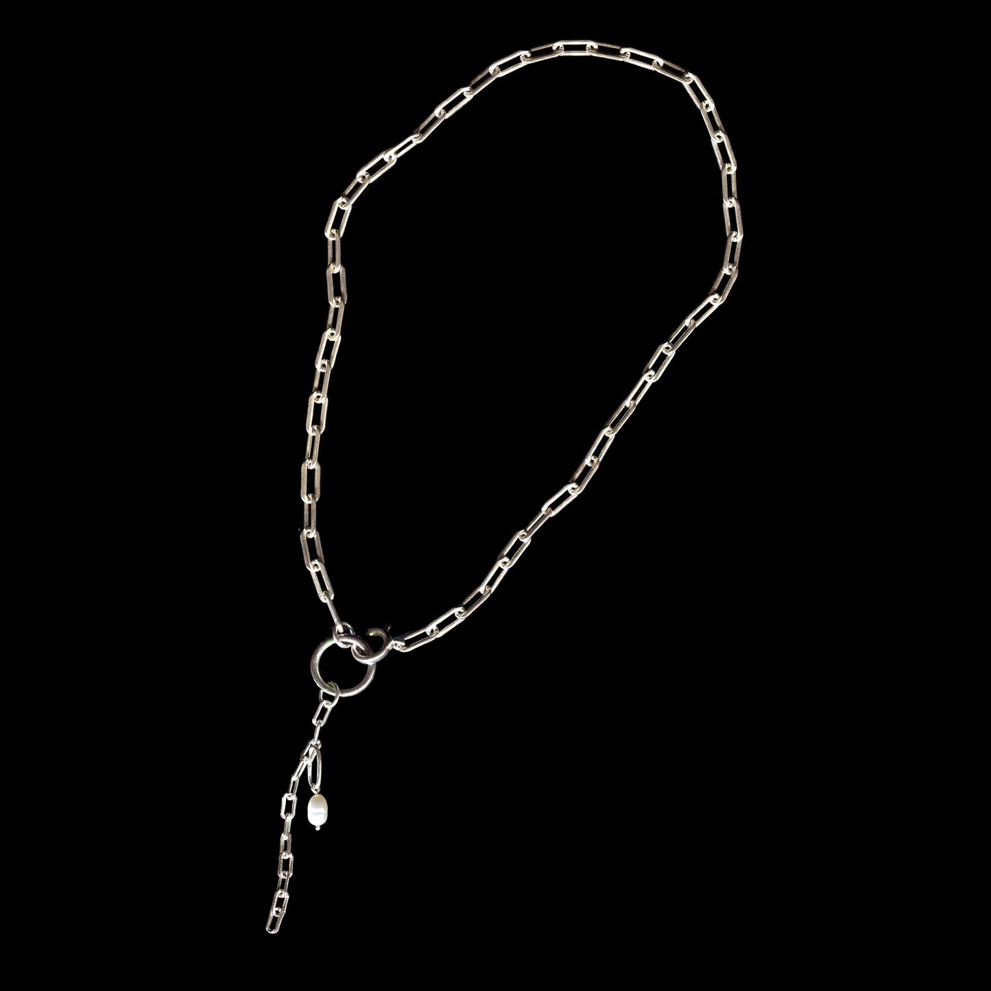 925 sterling silver Y-chain necklace with cultured pearls artisan jewelry | KILLA