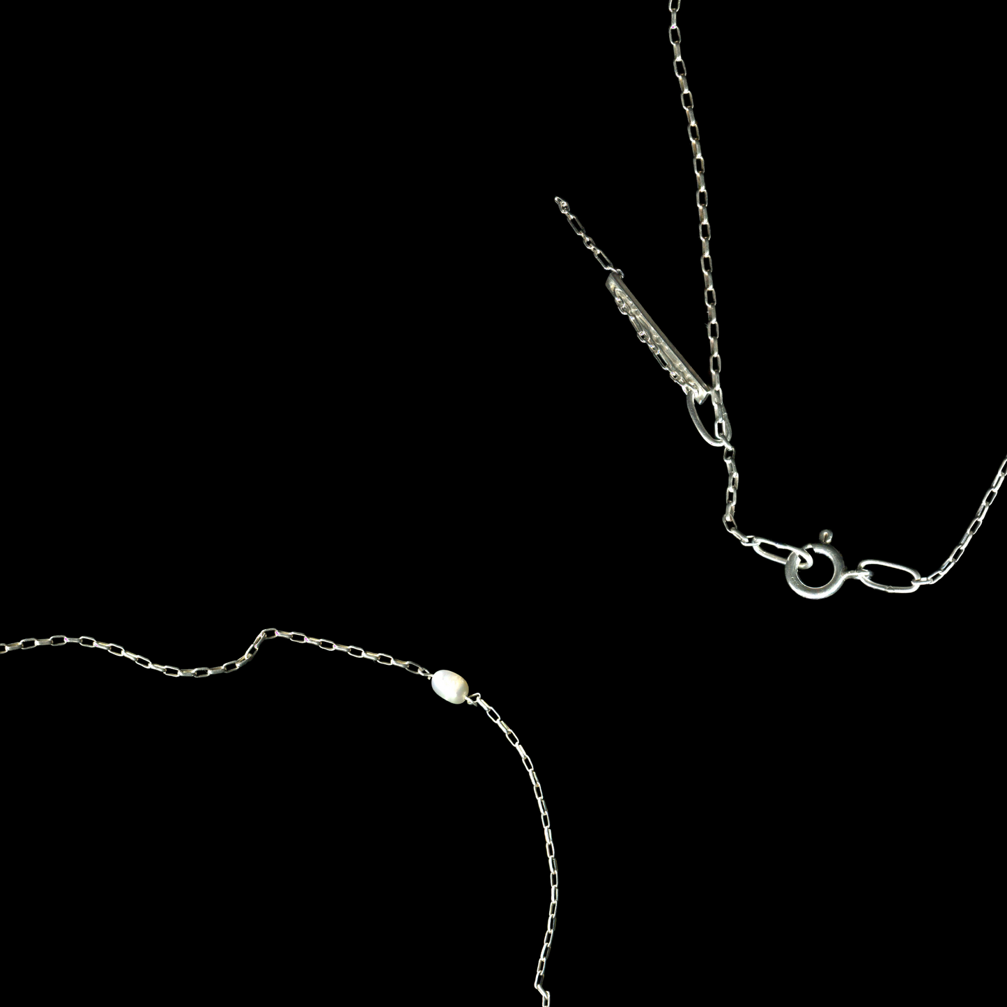 Handmade 925 sterling silver chain necklace with cultured pearls | KILLA