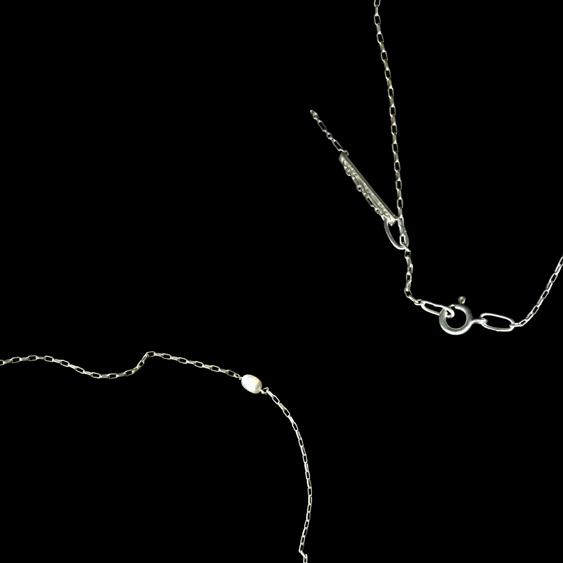 Handmade 925 sterling silver chain necklace with cultured pearls | KILLA