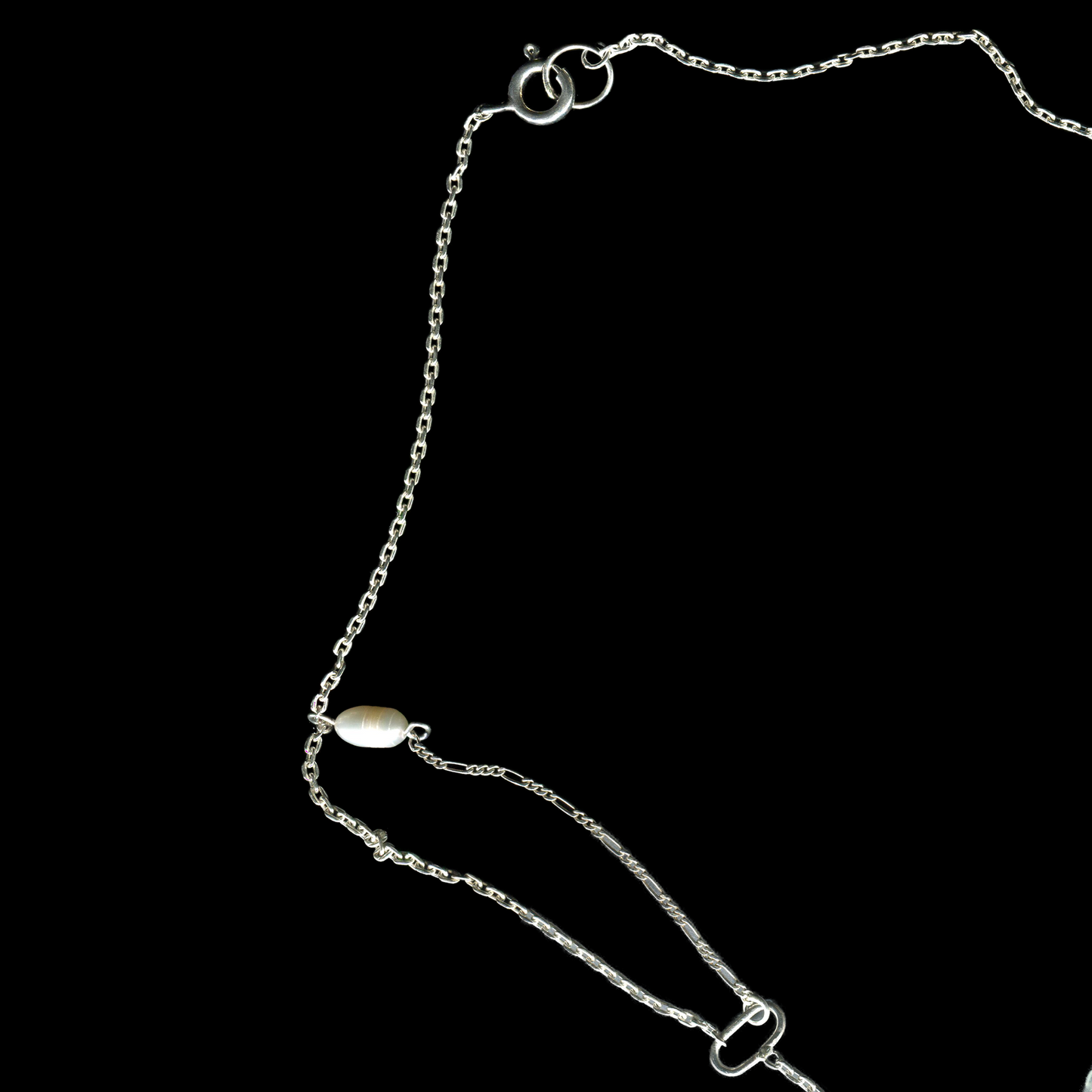 925 sterling silver layering necklace with cultured pearls artisan made | KILLA