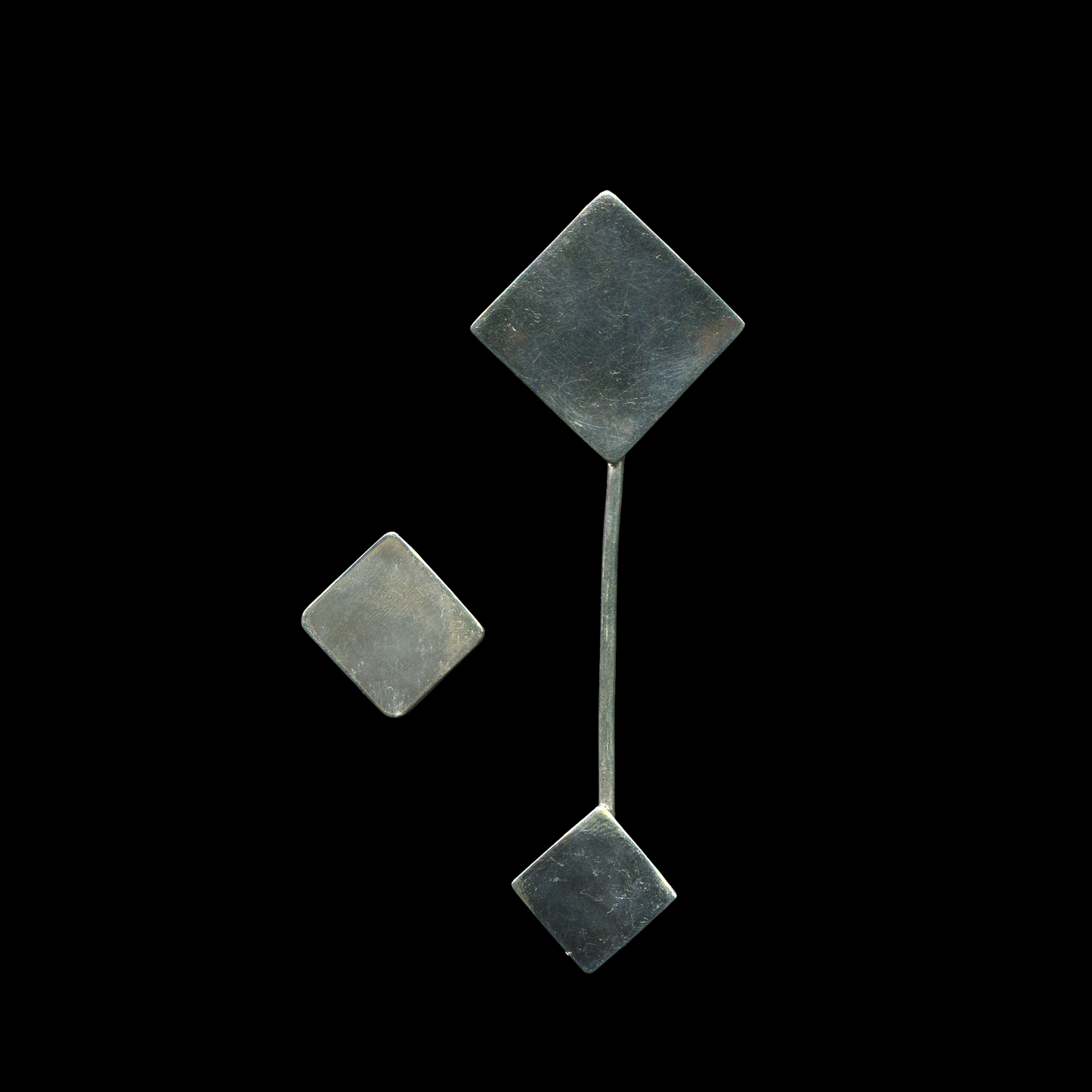 925 sterling silver mismatched geometric earrings hand-cut artisan jewelry | KILLA