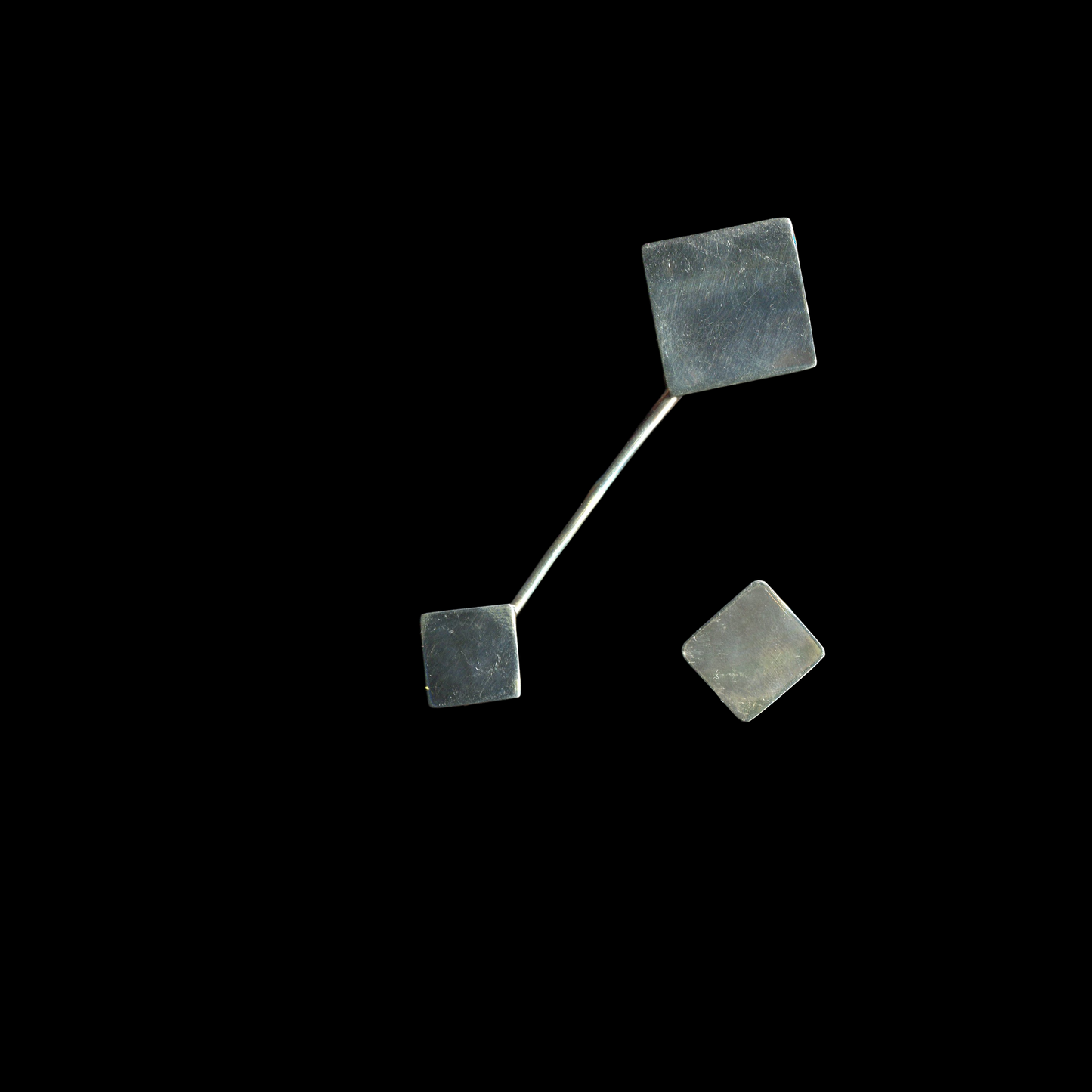 925 sterling silver mismatched geometric earrings hand-cut artisan jewelry | KILLA